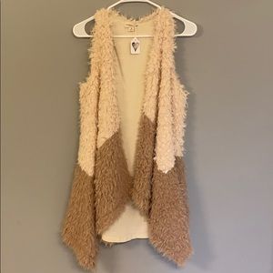 Coverstitched Fuzzy Vest